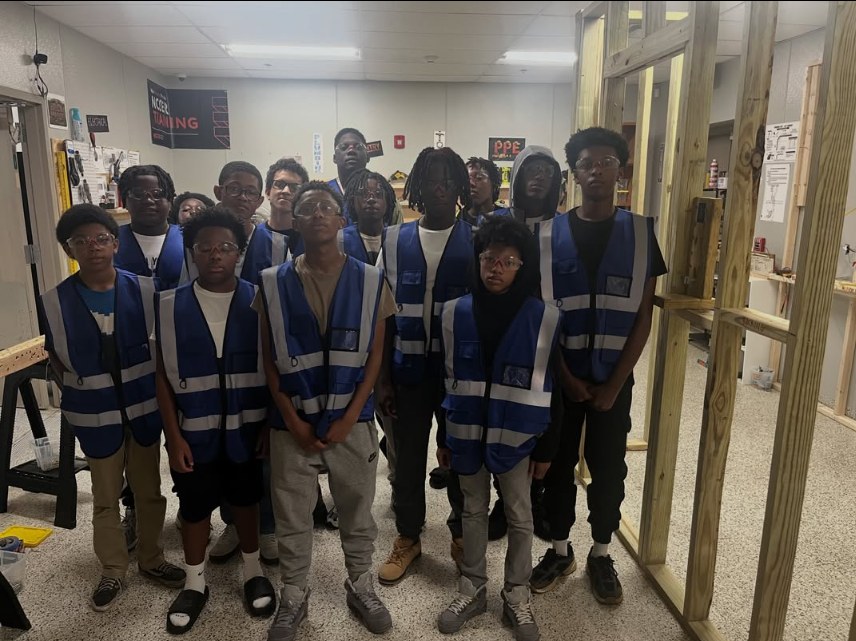 Teenz on Point participants in a hands-on skilled trades training environment